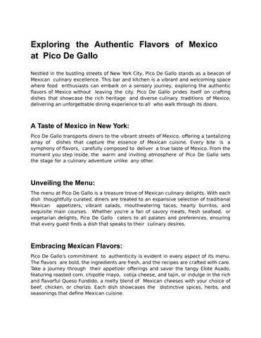 Exploring the Authentic Flavors: The Essence of Mexican Street Food